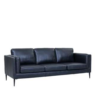 Ledersofa Couch mit Fußgestell aus Metall und Armlehnen