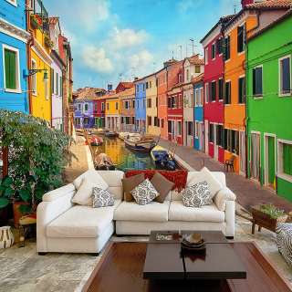 home24 Vliestapete Colorful Canal in Burano