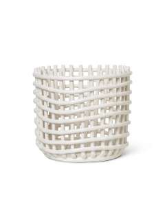 ferm LIVING - Ceramic Korb - groß - off-white - indoor