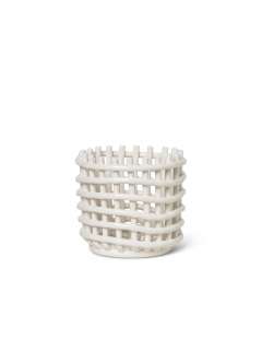 ferm LIVING - Ceramic Korb - klein - off-white - indoor