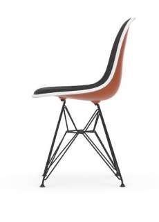 Vitra - DSR mit Vollpolster - Gestell weiss - Keder weiss - HopsakDunkelgrau - 43 rusty orange - indoor