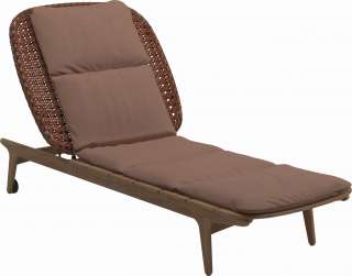 Gloster - Kay Liegestuhl - Geflecht: Copper - Kissen:  - Tuck Cider - outdoor