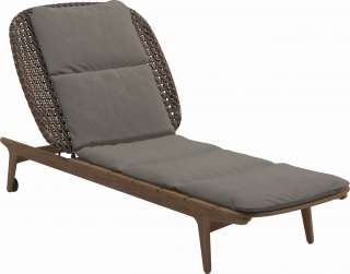 Gloster - Kay Liegestuhl - Geflecht: Brindle - Kissen:  - Couture Smoke - outdoor