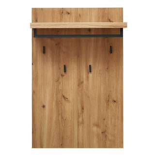 Wandgarderobe in Wildeichefarben 4 Kleiderhaken