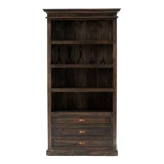 Landhaus Bücherregal in Holz Black Wash 190 cm hoch