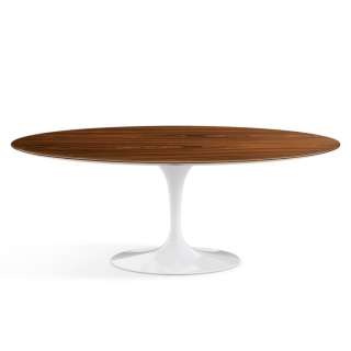 Knoll International - Saarinen Esstisch - oval - 198x121x74 - Santos Palisander Furnier - Säulenfuß weiß - indoor