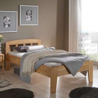 Seniorenbett Buche massiv in modernem Design 47 cm Einstiegshöhe