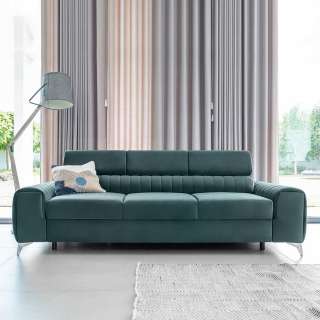 Sofa Couch in Petrol aus Samt