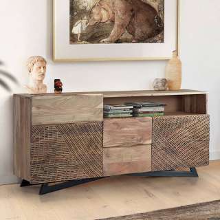 Sideboard Holzkommode aus Akazie Massivholz 160 cm breit