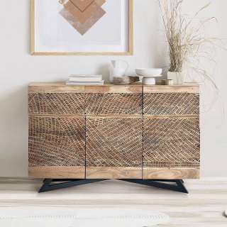 Sideboard Kommode aus Akazie Massivholz 3 türig