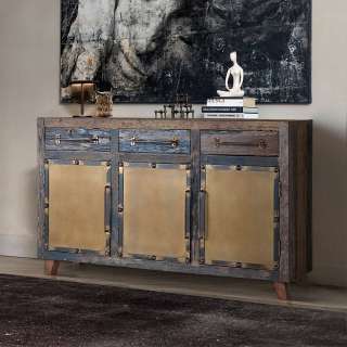 Kommode Sideboard aus Massivholz mit Metallgriffen