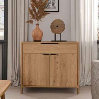 Kommode Sideboard mit Grifflöchern und Massivholz Türen