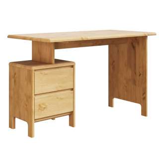 Schreibtisch mit zwei Schubladen Kiefer Massivholz