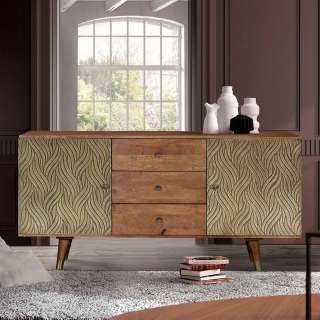 Sideboard Kommode mit Metall beschichtet und Drehtüren