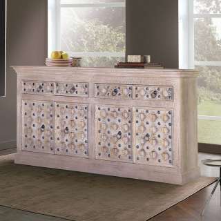 Sideboard Kommode mit Metallgriffen geschnitzt