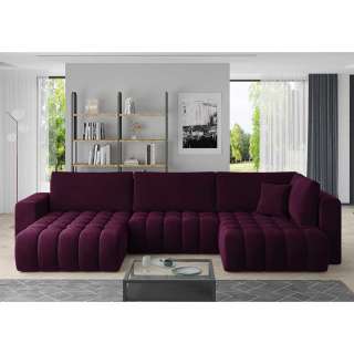 Sofa Wohnlandschaft aus Samt mit Kunststoff Bodengleiter